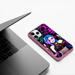 Чехол iPhone 11 Pro матовый JINX ДЖИНКС NEON PATTERN, цвет: 3D-малиновый — фото 2