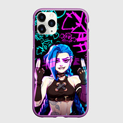 Чехол iPhone 11 Pro матовый JINX ДЖИНКС NEON PATTERN, цвет: 3D-фиолетовый