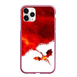 Чехол iPhone 11 Pro матовый ДЫХАНИЕ ЗВЕЗДНОГО ДРАКОНА DRAGON FIRE, цвет: 3D-малиновый