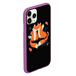 Чехол iPhone 11 Pro матовый Лисы Animal love, цвет: 3D-фиолетовый — фото 2