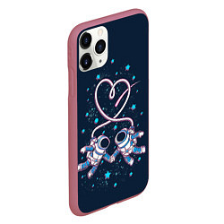 Чехол iPhone 11 Pro матовый Космическая любовь Cosmic love, цвет: 3D-малиновый — фото 2