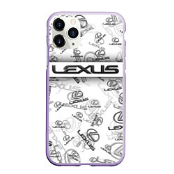 Чехол iPhone 11 Pro матовый LEXUS BIG EMBLEMA PATTERN, цвет: 3D-светло-сиреневый