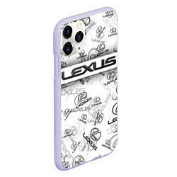 Чехол iPhone 11 Pro матовый LEXUS BIG EMBLEMA PATTERN, цвет: 3D-светло-сиреневый — фото 2