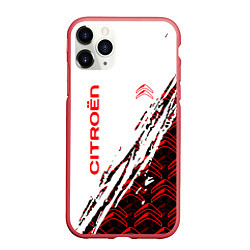 Чехол iPhone 11 Pro матовый Citroen ситроен, цвет: 3D-красный