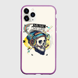 Чехол iPhone 11 Pro матовый Музыка Моя Жизнь Music My Life, цвет: 3D-фиолетовый