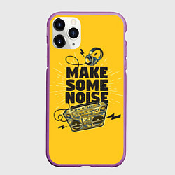Чехол iPhone 11 Pro матовый Make Some Noise музыка, цвет: 3D-фиолетовый