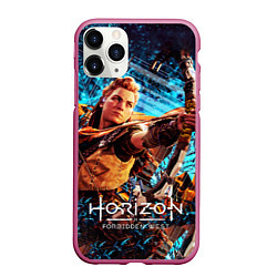 Чехол iPhone 11 Pro матовый Horizon Forbidden West - Элой арт, цвет: 3D-малиновый