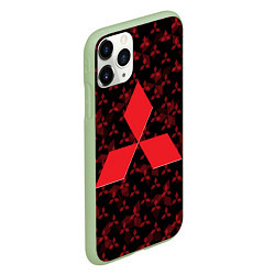 Чехол iPhone 11 Pro матовый MITSUBISHI BIG LOGO PATTERN, цвет: 3D-салатовый — фото 2