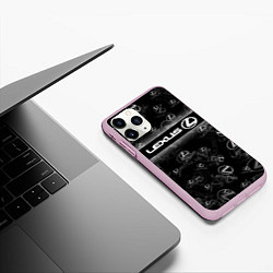 Чехол iPhone 11 Pro матовый LEXUS SPORT PATTERN, цвет: 3D-розовый — фото 2