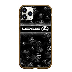 Чехол iPhone 11 Pro матовый LEXUS SPORT PATTERN, цвет: 3D-коричневый