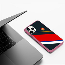 Чехол iPhone 11 Pro матовый Arsenal арсенал football, цвет: 3D-малиновый — фото 2