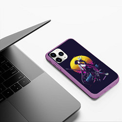 Чехол iPhone 11 Pro матовый Xiao Genshin Impact Сяо в ретро стиле, цвет: 3D-фиолетовый — фото 2