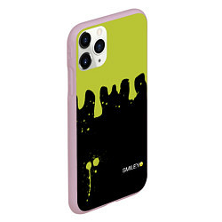 Чехол iPhone 11 Pro матовый Smiley Смайл Брызги, цвет: 3D-розовый — фото 2