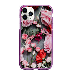 Чехол iPhone 11 Pro матовый Цветочное полотно, цвет: 3D-фиолетовый