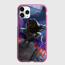 Чехол iPhone 11 Pro матовый Ангельский взор, цвет: 3D-малиновый