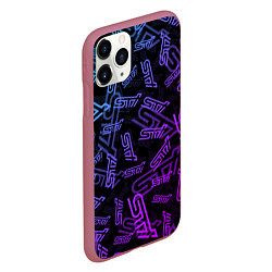 Чехол iPhone 11 Pro матовый STI NEON PATTERN, цвет: 3D-малиновый — фото 2