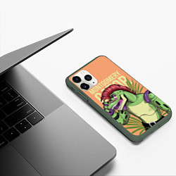 Чехол iPhone 11 Pro матовый Аллигатор Монтгомери, цвет: 3D-темно-зеленый — фото 2