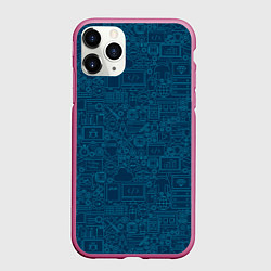 Чехол iPhone 11 Pro матовый Информатика Informatics, цвет: 3D-малиновый