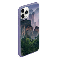 Чехол iPhone 11 Pro матовый Горы лес каньон, цвет: 3D-серый — фото 2