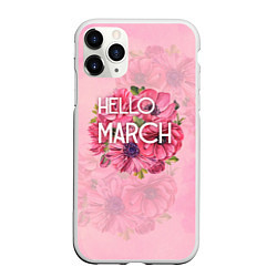 Чехол iPhone 11 Pro матовый Hello march, цвет: 3D-белый