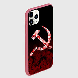 Чехол iPhone 11 Pro матовый СССР АХЕГАО USSR AHEGAO, цвет: 3D-малиновый — фото 2