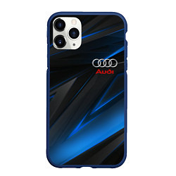 Чехол iPhone 11 Pro матовый AUDI NEON STRIPES GEOMETRY LINE, цвет: 3D-тёмно-синий