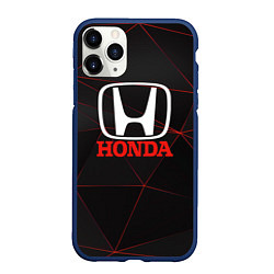 Чехол iPhone 11 Pro матовый HONDA спорт авто, цвет: 3D-тёмно-синий