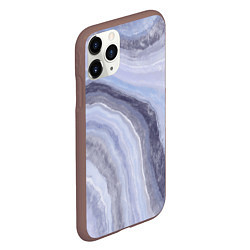 Чехол iPhone 11 Pro матовый Дизайн с эффектом мрамора синего цвета, цвет: 3D-коричневый — фото 2
