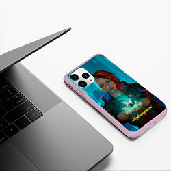 Чехол iPhone 11 Pro матовый Vi girl cyberpunk 2077, цвет: 3D-розовый — фото 2