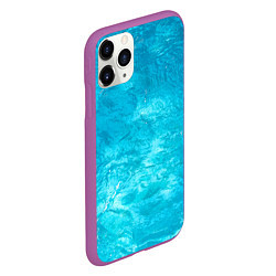 Чехол iPhone 11 Pro матовый Голубой океан Голубая вода, цвет: 3D-фиолетовый — фото 2