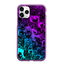 Чехол iPhone 11 Pro матовый AHEGAO NEON GIRL НЕОНОВЫЙ АХЕГАО, цвет: 3D-фиолетовый