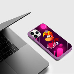 Чехол iPhone 11 Pro матовый Rayman держит сердце в руках, цвет: 3D-фиолетовый — фото 2