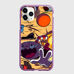 Чехол iPhone 11 Pro матовый Взрыв Вернера Вермана Cuphead, цвет: 3D-фиолетовый