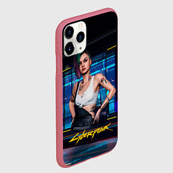Чехол iPhone 11 Pro матовый Judy Джуди Cyberpunk 2077, цвет: 3D-малиновый — фото 2