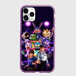 Чехол iPhone 11 Pro матовый Five Nights at Freddys: Security Breach персонажи, цвет: 3D-фиолетовый