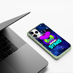 Чехол iPhone 11 Pro матовый Eve Ева в космосе BrawlStars, цвет: 3D-салатовый — фото 2