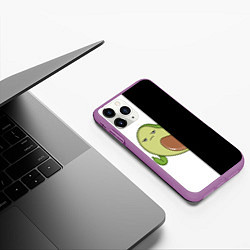 Чехол iPhone 11 Pro матовый Злой авокадик, цвет: 3D-фиолетовый — фото 2