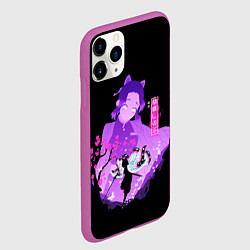 Чехол iPhone 11 Pro матовый Шинобу Кочо силуэт Клинок рассекающего демонов, цвет: 3D-фиолетовый — фото 2
