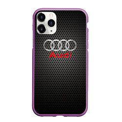 Чехол iPhone 11 Pro матовый Audi карбон, цвет: 3D-фиолетовый