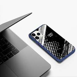 Чехол iPhone 11 Pro матовый Ауди audi шины, цвет: 3D-тёмно-синий — фото 2