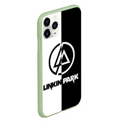 Чехол iPhone 11 Pro матовый Linkin Park ЧБ, цвет: 3D-салатовый — фото 2