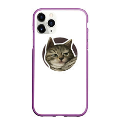 Чехол iPhone 11 Pro матовый Кот презрения, цвет: 3D-фиолетовый