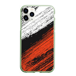 Чехол iPhone 11 Pro матовый БЕЛО-РЫЖИЙ ГРАНЖ, цвет: 3D-салатовый