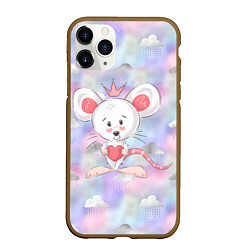 Чехол iPhone 11 Pro матовый Мышь с короной
