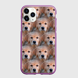 Чехол iPhone 11 Pro матовый Маленькие щенята, цвет: 3D-фиолетовый