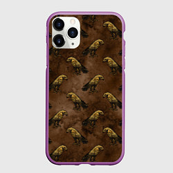 Чехол iPhone 11 Pro матовый Строгий ястреб, цвет: 3D-фиолетовый