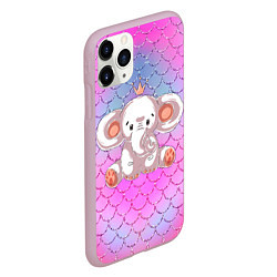 Чехол iPhone 11 Pro матовый Маленький слоненок с короной, цвет: 3D-розовый — фото 2