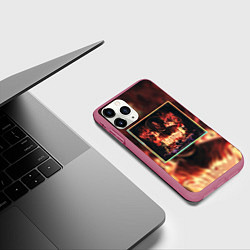 Чехол iPhone 11 Pro матовый Karmageddon Kizaru Альбом Кизару огонь, цвет: 3D-малиновый — фото 2