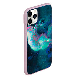 Чехол iPhone 11 Pro матовый Котенок в космосе, цвет: 3D-розовый — фото 2