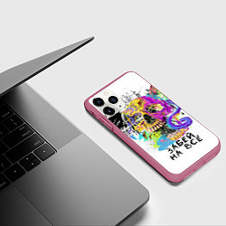 Чехол iPhone 11 Pro матовый Череп забей, цвет: 3D-малиновый — фото 2